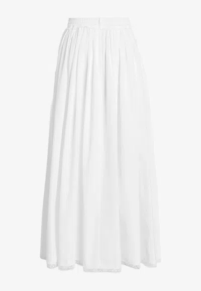 Dolce & Gabbana Gathered Maxi Skirt With Lace In Multi