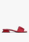 Dolce & Gabbana Gathered Nappa Leather Slides In Purple