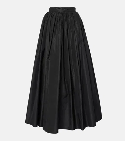Dolce & Gabbana Gathered Silk Maxi Skirt In Black