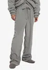 Dolce & Gabbana Gathered Silk Track Pants In Gray