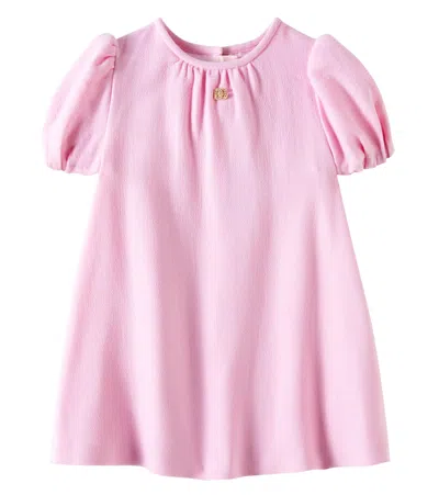 Dolce & Gabbana Babies' Gathered Wool Dress In Pink