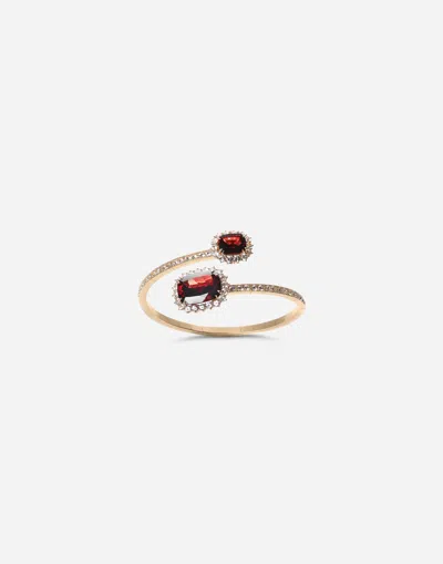 Dolce & Gabbana 18k Yellow Gold Gems Rhodolite Garnets And Sapphire Bracelet