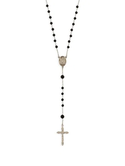 Dolce & Gabbana Gemstone Rosary-style Necklace In Silver