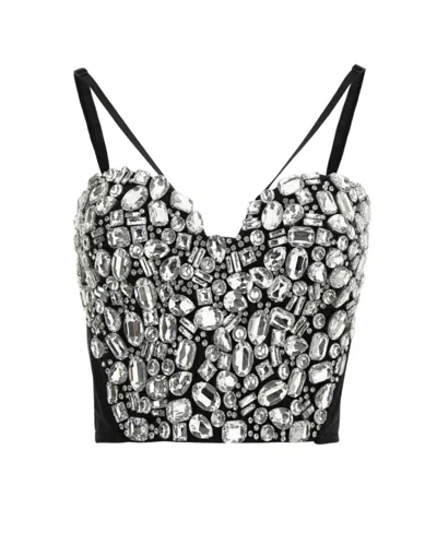 Dolce & Gabbana Gemstone-embellished Top In Gray