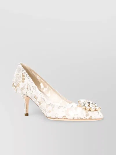 Dolce & Gabbana Belluci Taormina Lace Pumps In White