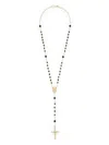 Dolce & Gabbana Sicily Rosary Necklace 18-carat Yellow Gold And Black Jades In Black