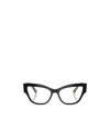 Dolce & Gabbana Cat Eye-frame Logo-lettering Glasses In Black