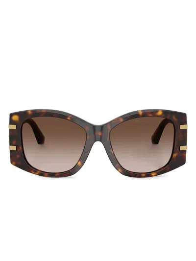 Dolce & Gabbana Geometric-frame Sunglasses In Brown