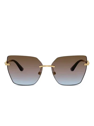 Dolce & Gabbana Geometric-frame Sunglasses In Brown