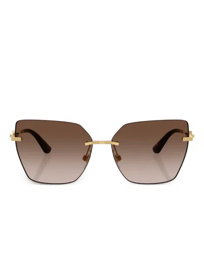 Dolce & Gabbana Geometric-frame Sunglasses In Gray