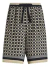 Dolce & Gabbana Geometric-pattern Drawstring Shorts In Brown