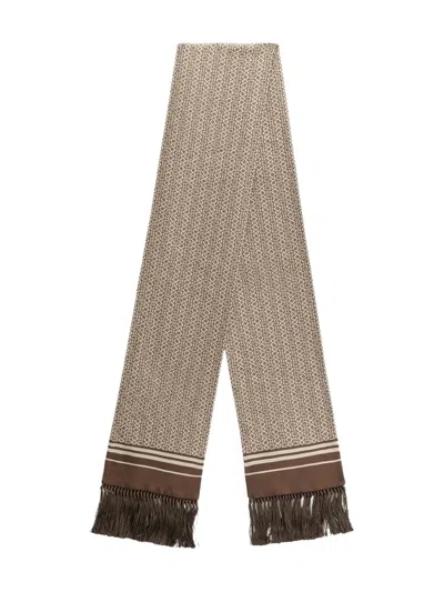DOLCE & GABBANA GEOMETRIC-PATTERN FRINGED SCARF