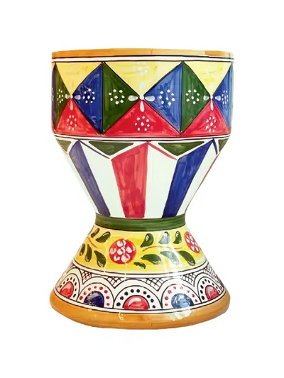Dolce & Gabbana Geometric-pattern Outdoor Vase In Multi