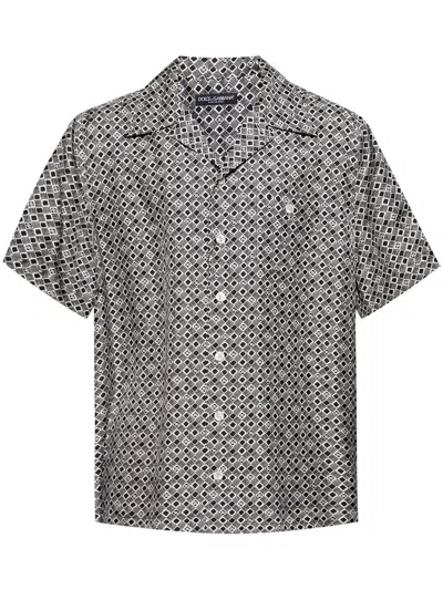 Dolce & Gabbana Geometric-pattern Shirt In Black