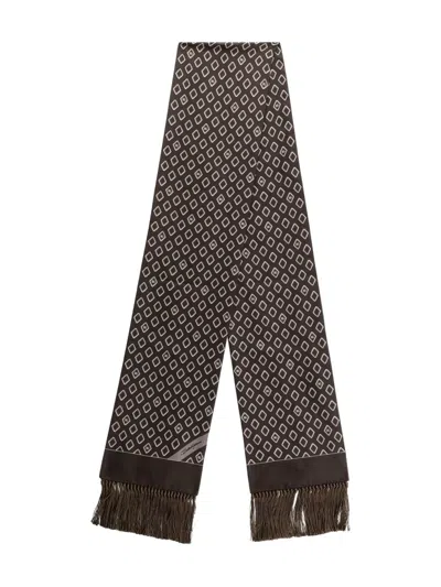 DOLCE & GABBANA GEOMETRIC-PATTERN SILK SCARF