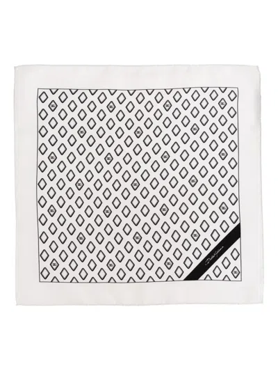 Dolce & Gabbana Geometric-pattern Silk Scarf In White