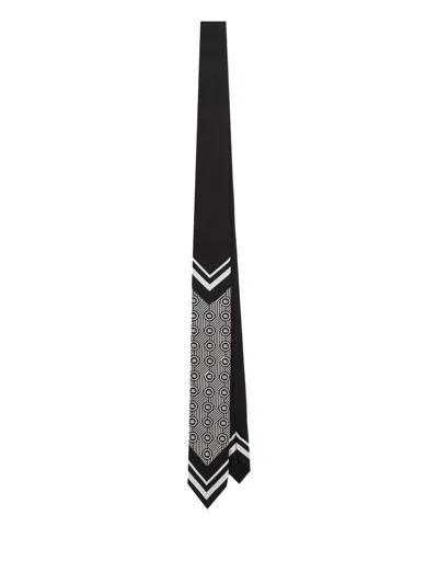Dolce & Gabbana Geometric-pattern Silk Tie In Black