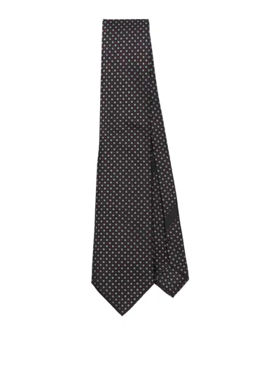 Dolce & Gabbana Geometric-pattern Silk Tie In Gray