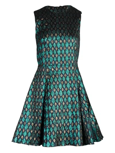 Pre-owned Dolce & Gabbana Geometric-pattern Sleeveless Dress In Green