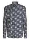 Dolce & Gabbana Geometric-print Shirt In Blue