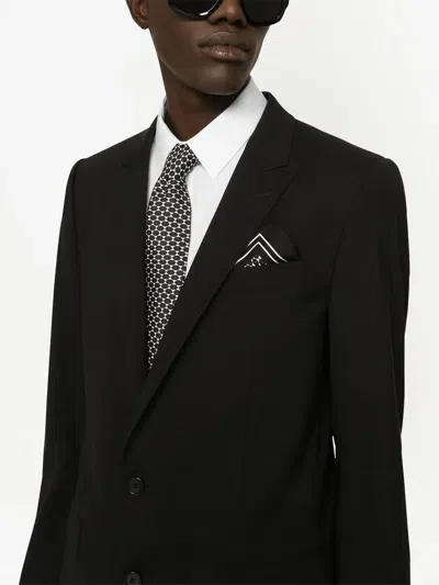 Dolce & Gabbana Geometric-print Silk Scarf In Black