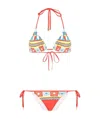 Dolce & Gabbana Geometric Print Triangle Bikini In Multicolor