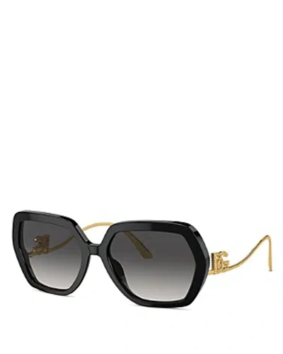 Dolce & Gabbana Geometric Sunglasses, 58mm In Black/gray Gradient