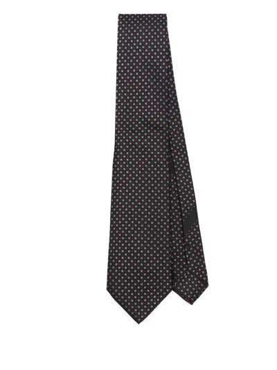 Dolce & Gabbana Geometric-pattern Silk Tie In Transparent
