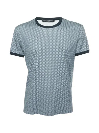 Pre-owned Dolce & Gabbana Geometric-print T-shirt In Blue