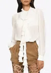 Dolce & Gabbana Georgette Ruffled Blouse In White