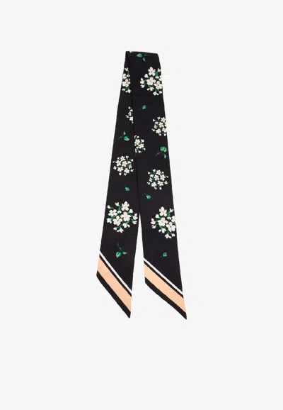 Dolce & Gabbana Geranium Print Silk Scarf In Pattern