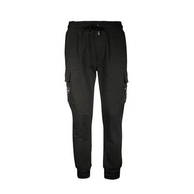 Dolce & Gabbana Gg Flora Jersey Trackpants Men In Gray