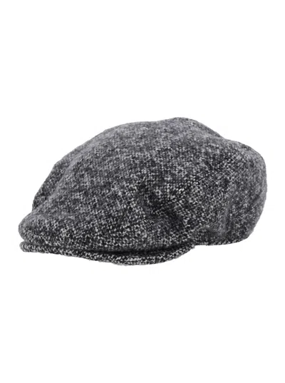 Dolce & Gabbana Gh587a Virgin Wool Blend Tweed Flat Cap In Gray
