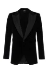 Dolce & Gabbana Peak Lapel Tuxedo Velvet Jacket With Padded Shoulders