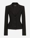 Dolce & Gabbana Stretch Wool Blend Single Breast Blazer In ブラック