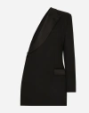 Dolce & Gabbana One-shoulder Wool Gabardine Jacket In ブラック