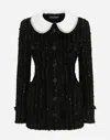 Dolce & Gabbana Sequinned Tweed Jacket In Black