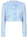 Dolce & Gabbana Cropped Wool Tweed Jacket In Azzurro