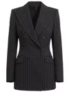 Dolce & Gabbana Pinstriped Wool Double-breasted Jacket In Black