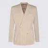 Dolce & Gabbana Tailored Pinstripe Blazer With Front Pockets In White