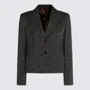 Dolce & Gabbana Single-breasted Jacket In Wool Blend Dot In Gray