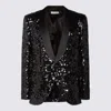 Dolce & Gabbana Sequined Tuxedo Jacket In Black