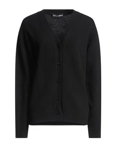 Dolce & Gabbana Gianpiero X  Woman Cardigan Black Size 4 Virgin Wool, Polyurethane, P