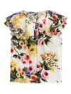 Dolce & Gabbana Giardino-print Cotton Blouse In White