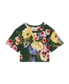 Dolce & Gabbana Giardino-print Crop T-shirt In Black