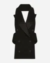 Dolce & Gabbana Wool Blend Double Breast Vest In ブラック