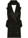 Dolce & Gabbana Wool Blend Double Breast Vest In Black  