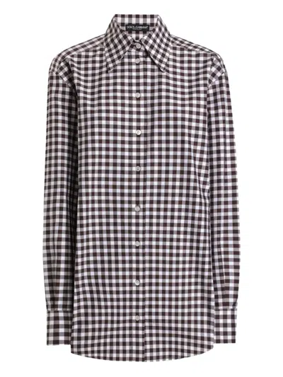 Dolce & Gabbana Gingham-check Shirt In Black