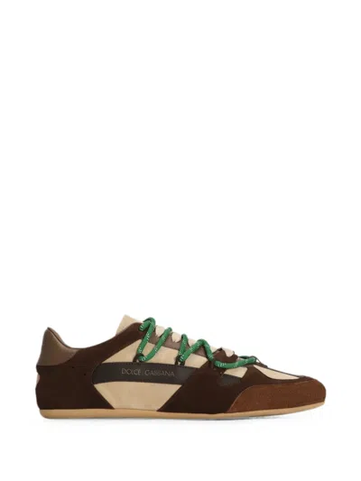 Dolce & Gabbana Ginnica Soft Sneakers In Split In Animal Print