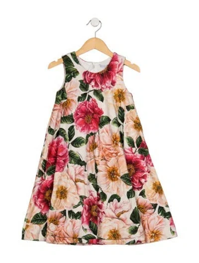 Pre-owned Dolce & Gabbana Kids' Gir's Pattern Printed Dress In Pink